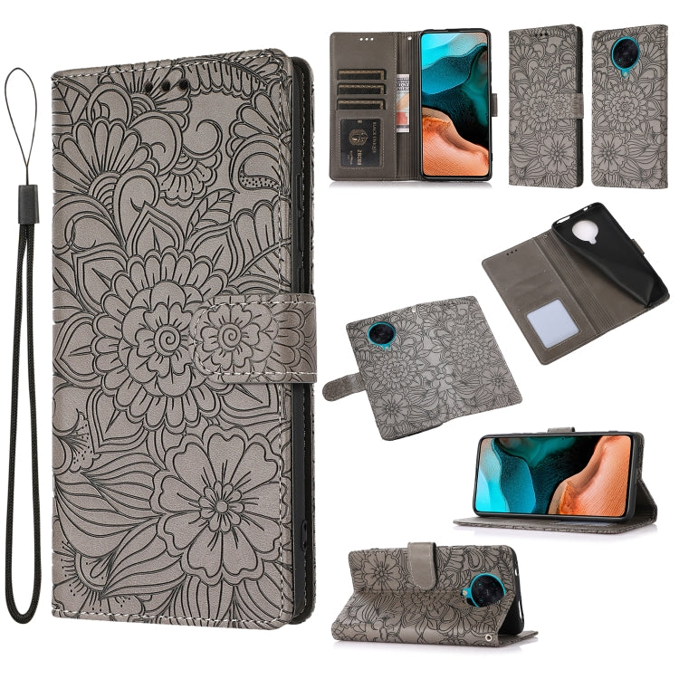 Skin Feel Embossed Sunflower Horizontal Flip Leather Case with Holder & Card Slots & Wallet & Lanyard