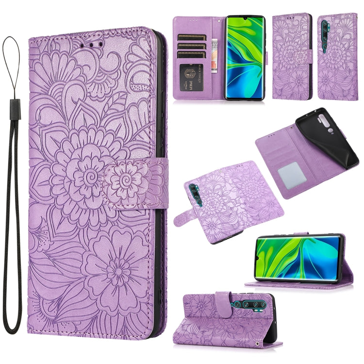 Skin Feel Embossed Sunflower Horizontal Flip Leather Case with Holder & Card Slots & Wallet & Lanyard