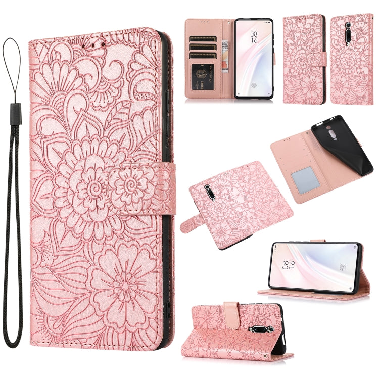 Skin Feel Embossed Sunflower Horizontal Flip Leather Case with Holder & Card Slots & Wallet & Lanyard