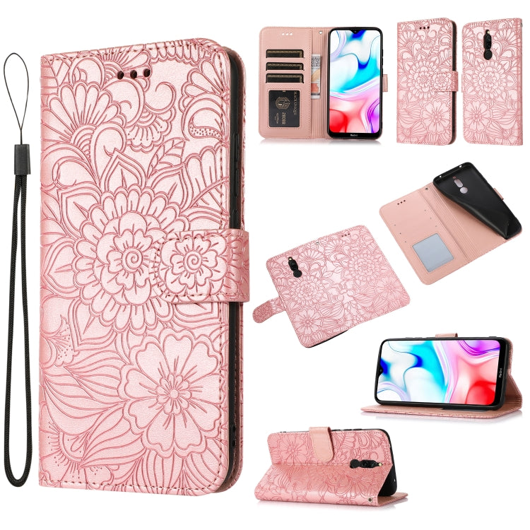 Skin Feel Embossed Sunflower Horizontal Flip Leather Case with Holder & Card Slots & Wallet & Lanyard