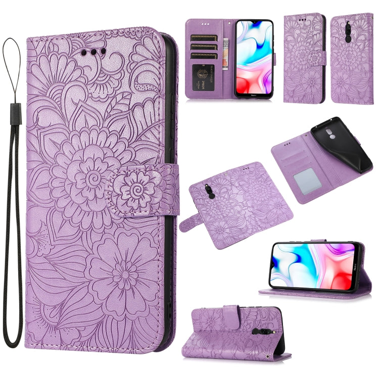 Skin Feel Embossed Sunflower Horizontal Flip Leather Case with Holder & Card Slots & Wallet & Lanyard