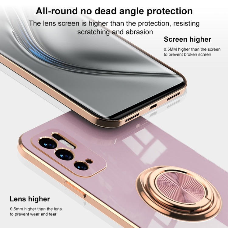 Electroplated Frame Silicone Shockproof Protective Case with Ring Holder