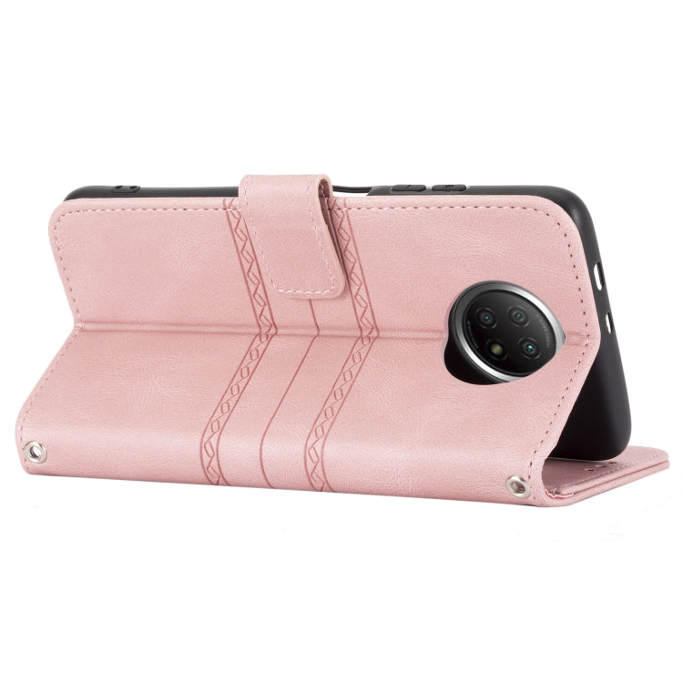 Embossed Striped Magnetic Buckle PU + TPU Horizontal Flip Leather Case with Holder & Card Slot & Wallet & Photo Frame & Sling