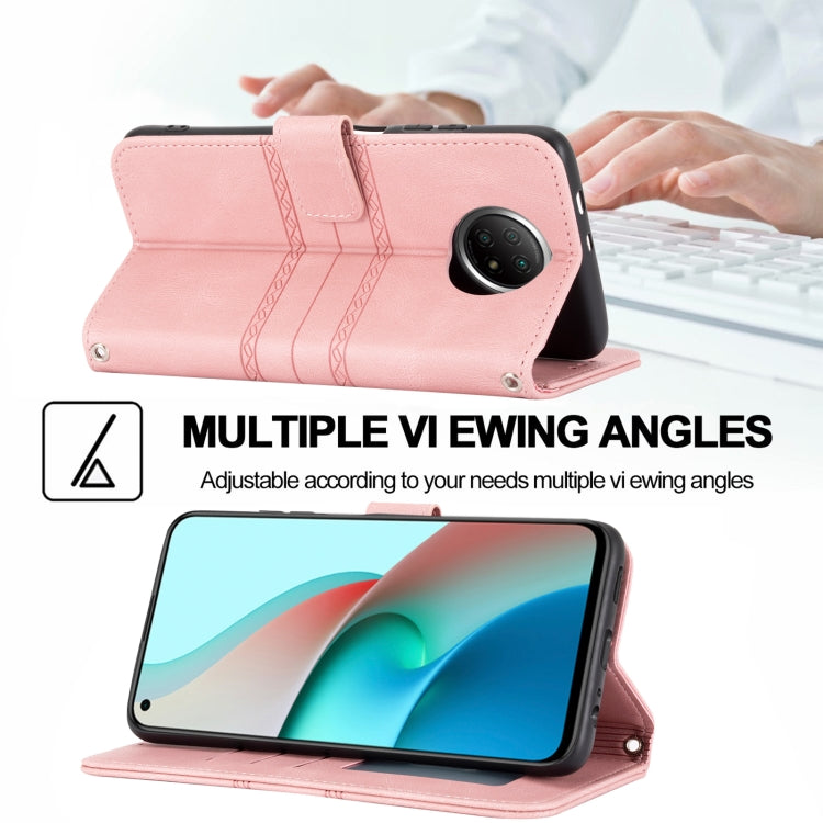 Embossed Striped Magnetic Buckle PU + TPU Horizontal Flip Leather Case with Holder & Card Slot & Wallet & Photo Frame & Sling