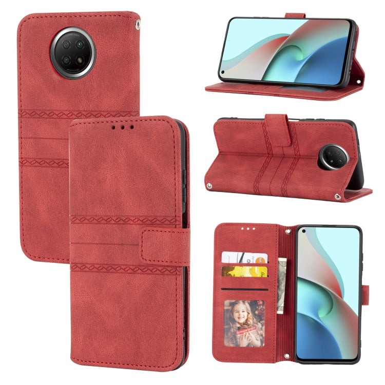 Embossed Striped Magnetic Buckle PU + TPU Horizontal Flip Leather Case with Holder & Card Slot & Wallet & Photo Frame & Sling