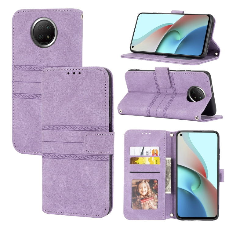 Embossed Striped Magnetic Buckle PU + TPU Horizontal Flip Leather Case with Holder & Card Slot & Wallet & Photo Frame & Sling