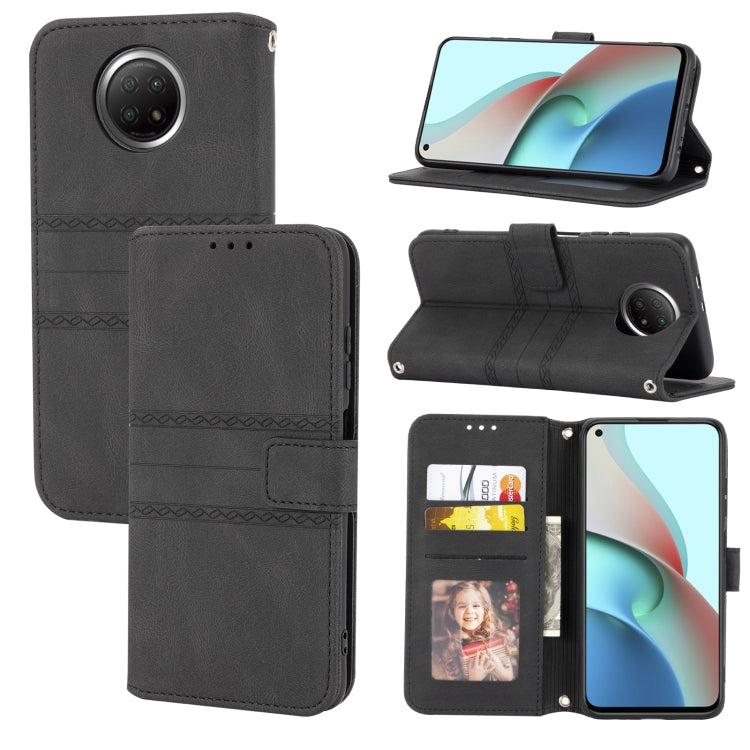 Embossed Striped Magnetic Buckle PU + TPU Horizontal Flip Leather Case with Holder & Card Slot & Wallet & Photo Frame & Sling
