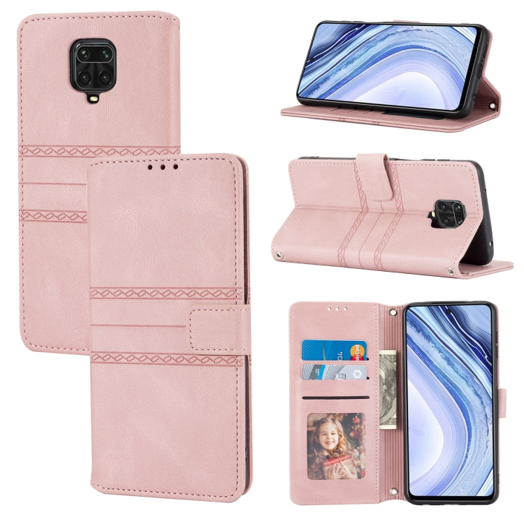 Embossed Striped Magnetic Buckle PU + TPU Horizontal Flip Leather Case with Holder & Card Slot & Wallet & Photo Frame & Sling