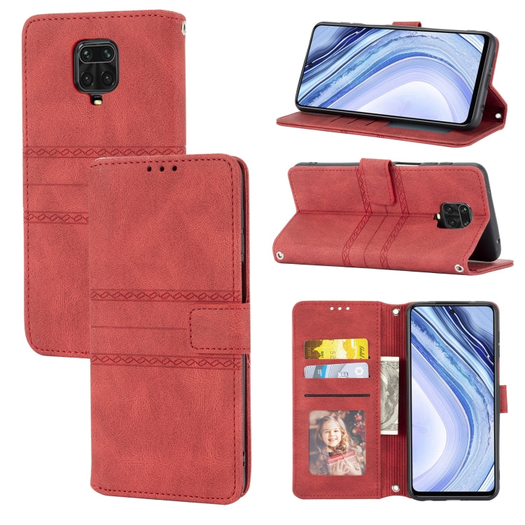Embossed Striped Magnetic Buckle PU + TPU Horizontal Flip Leather Case with Holder & Card Slot & Wallet & Photo Frame & Sling