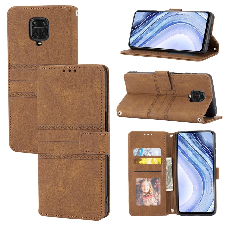 Embossed Striped Magnetic Buckle PU + TPU Horizontal Flip Leather Case with Holder & Card Slot & Wallet & Photo Frame & Sling