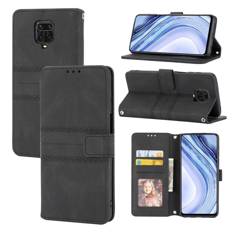 Embossed Striped Magnetic Buckle PU + TPU Horizontal Flip Leather Case with Holder & Card Slot & Wallet & Photo Frame & Sling