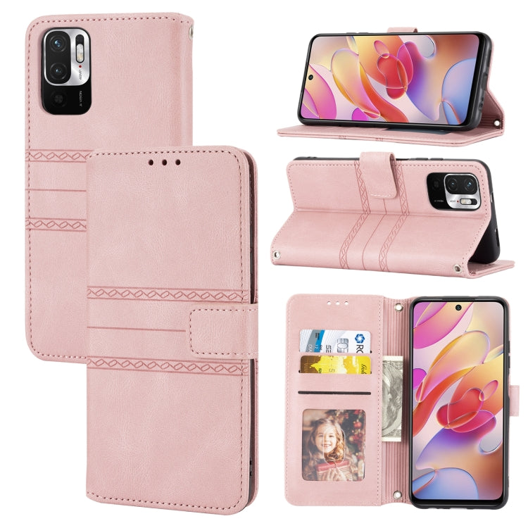 Embossed Striped Magnetic Buckle PU + TPU Horizontal Flip Leather Case with Holder & Card Slot & Wallet & Photo Frame & Sling