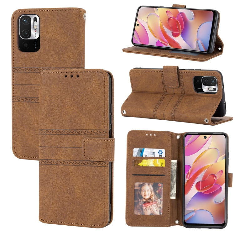Embossed Striped Magnetic Buckle PU + TPU Horizontal Flip Leather Case with Holder & Card Slot & Wallet & Photo Frame & Sling