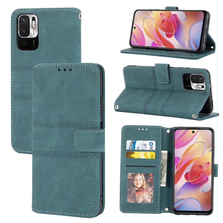 Embossed Striped Magnetic Buckle PU + TPU Horizontal Flip Leather Case with Holder & Card Slot & Wallet & Photo Frame & Sling