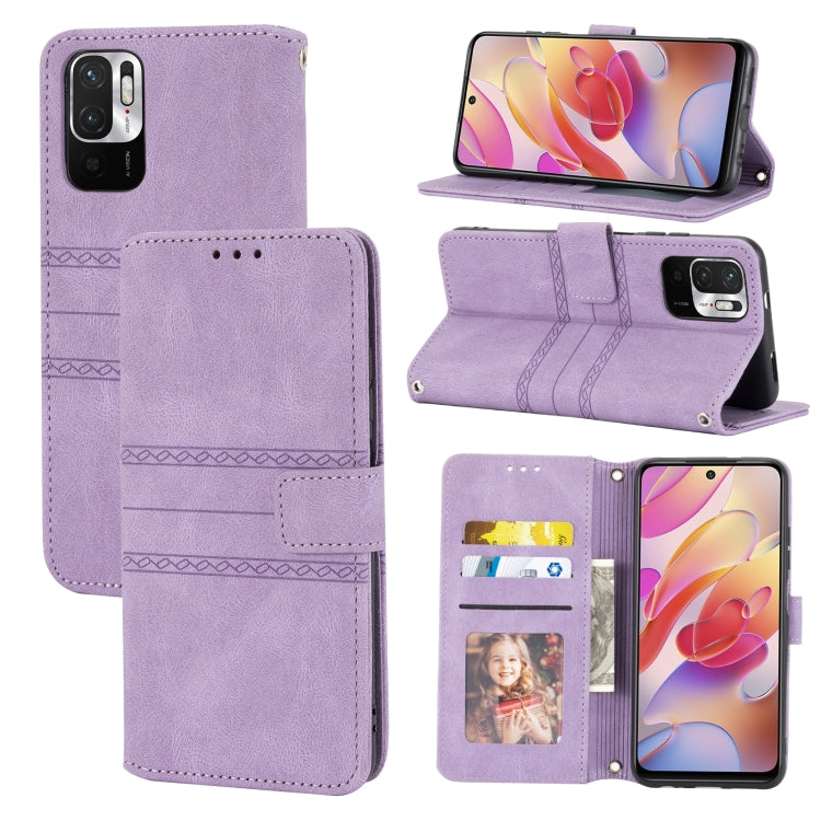 Embossed Striped Magnetic Buckle PU + TPU Horizontal Flip Leather Case with Holder & Card Slot & Wallet & Photo Frame & Sling