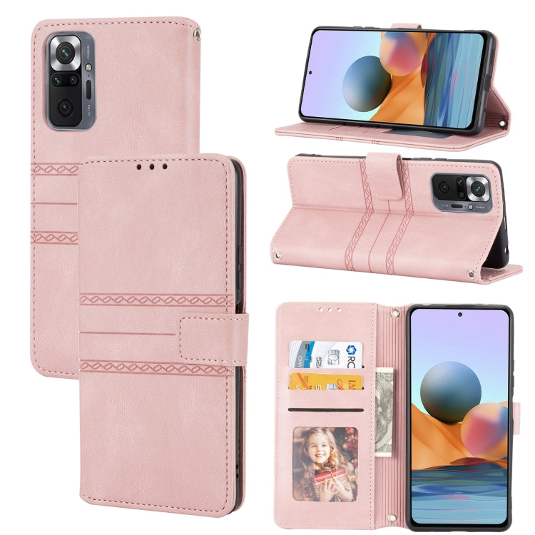 Embossed Striped Magnetic Buckle PU + TPU Horizontal Flip Leather Case with Holder & Card Slot & Wallet & Photo Frame & Sling