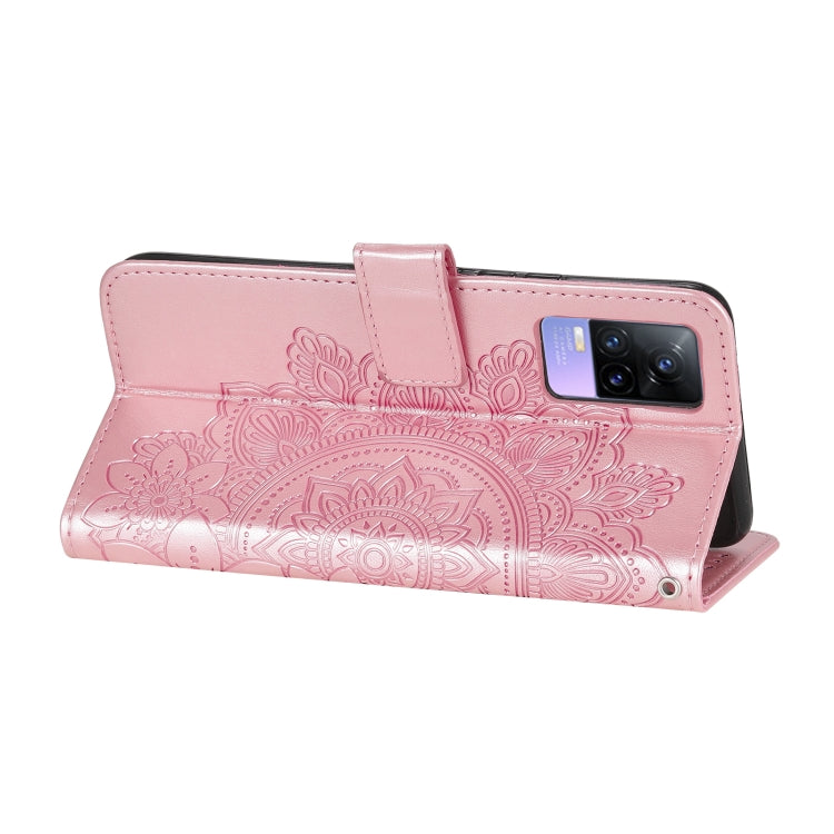 7-petal Flowers Embossing Pattern Horizontal Flip PU Leather Case with Holder & Card Slots & Wallet & Photo Frame