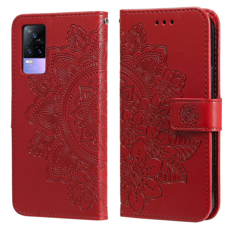 7-petal Flowers Embossing Pattern Horizontal Flip PU Leather Case with Holder & Card Slots & Wallet & Photo Frame