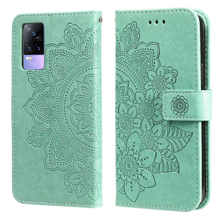 7-petal Flowers Embossing Pattern Horizontal Flip PU Leather Case with Holder & Card Slots & Wallet & Photo Frame