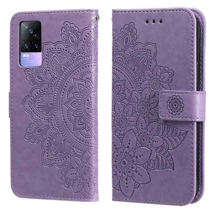 7-petal Flowers Embossing Pattern Horizontal Flip PU Leather Case with Holder & Card Slots & Wallet & Photo Frame
