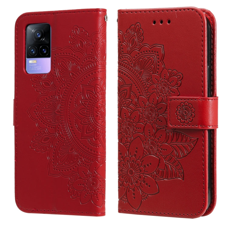 7-petal Flowers Embossing Pattern Horizontal Flip PU Leather Case with Holder & Card Slots & Wallet & Photo Frame