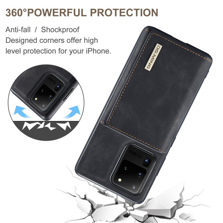 DG.MING M1 Series 3-Fold Multi Card Wallet Back Cover Shockproof Case with Holder Function