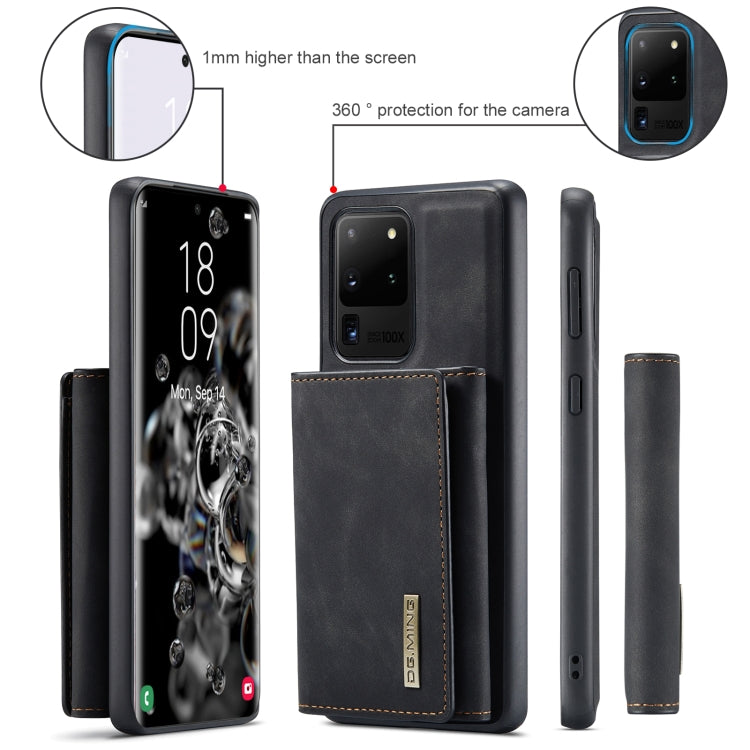 DG.MING M1 Series 3-Fold Multi Card Wallet Back Cover Shockproof Case with Holder Function