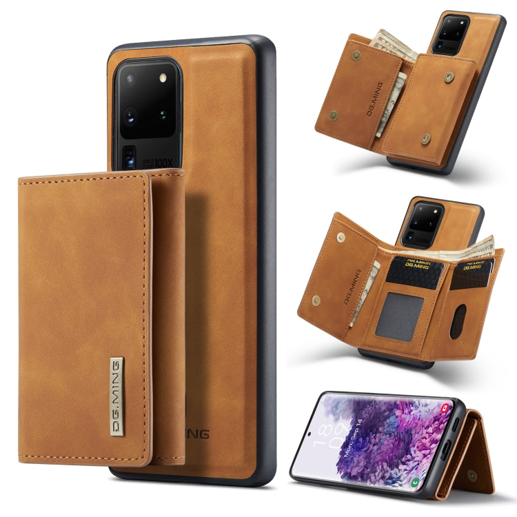 DG.MING M1 Series 3-Fold Multi Card Wallet Back Cover Shockproof Case with Holder Function