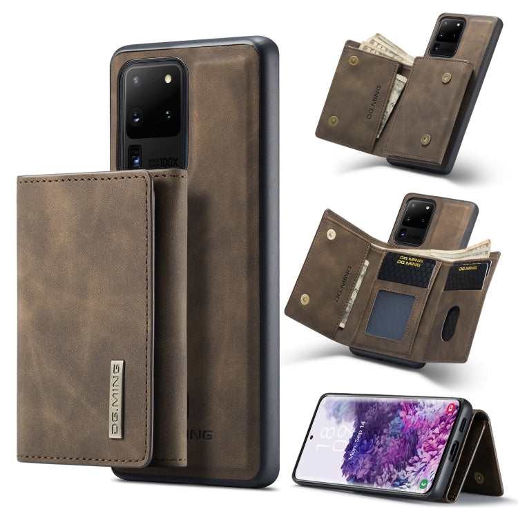 DG.MING M1 Series 3-Fold Multi Card Wallet Back Cover Shockproof Case with Holder Function