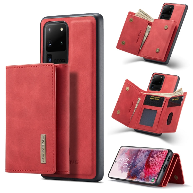 DG.MING M1 Series 3-Fold Multi Card Wallet Back Cover Shockproof Case with Holder Function