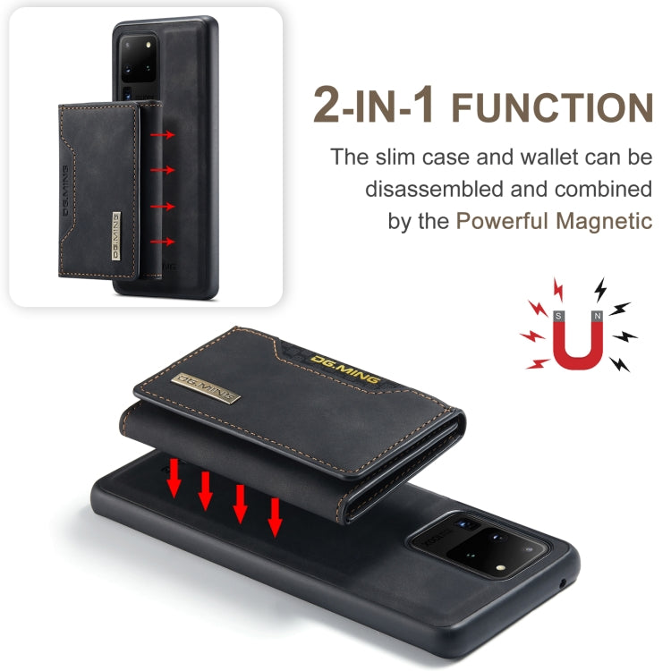 DG.MING M2 Series 3-Fold Multi Card Bag Back Cover Shockproof Case with Wallet & Holder Function