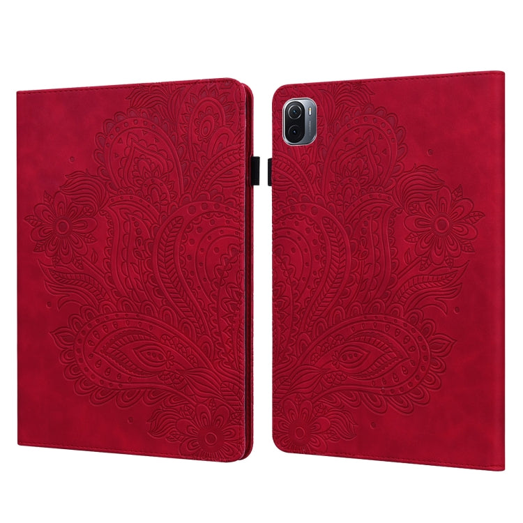 Peacock Embossed Pattern TPU + PU Horizontal Flip Leather Case with Holder & Card Slots & Wallet & Sleep / Wake-up Function