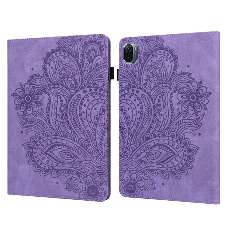 Peacock Embossed Pattern TPU + PU Horizontal Flip Leather Case with Holder & Card Slots & Wallet & Sleep / Wake-up Function
