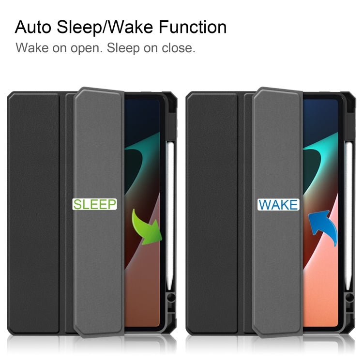 Custer Texture Horizontal Flip Leather Case with Three-folding Holder & Sleep / Wake-up Function