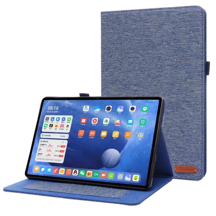 Horizontal Flip TPU + Fabric PU Leather Protective Case with Name Card Clip