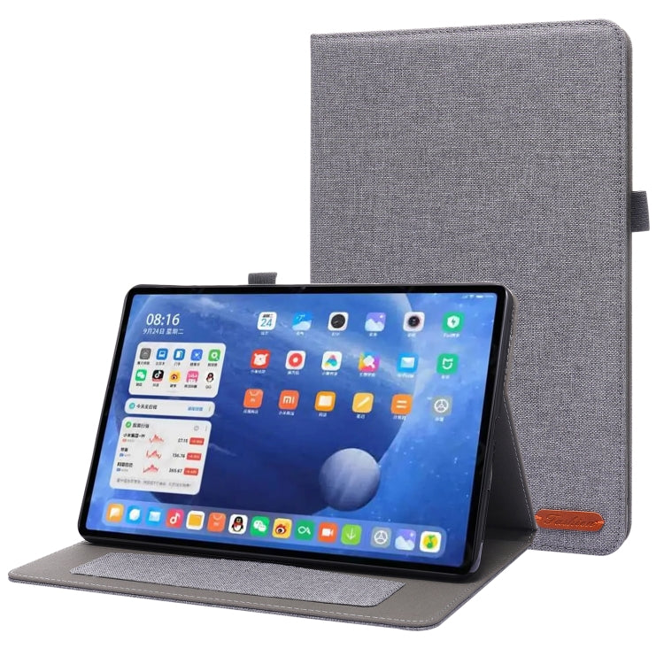 Horizontal Flip TPU + Fabric PU Leather Protective Case with Name Card Clip