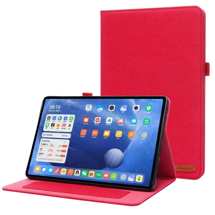 Horizontal Flip TPU + Fabric PU Leather Protective Case with Name Card Clip