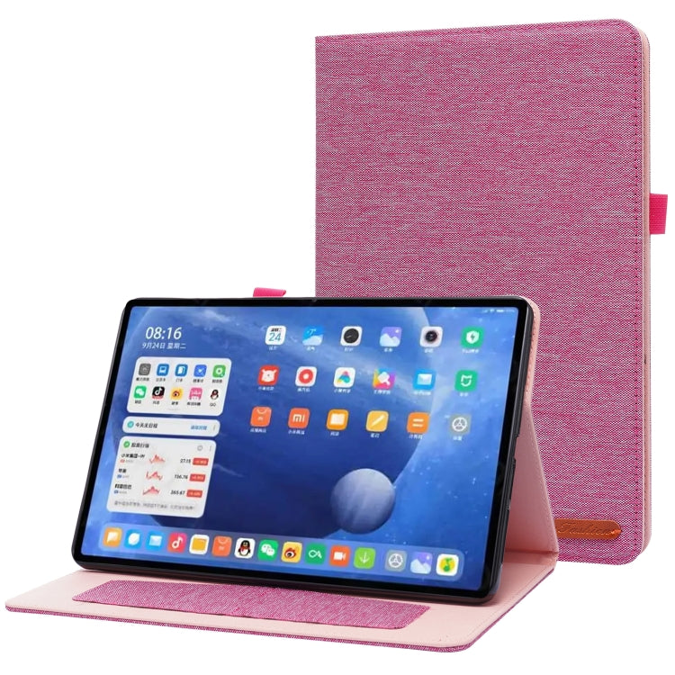 Horizontal Flip TPU + Fabric PU Leather Protective Case with Name Card Clip