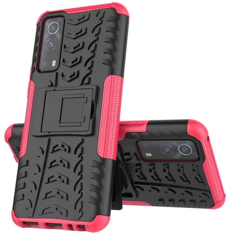 Tire Texture Shockproof TPU+PC Protective Case with Holder