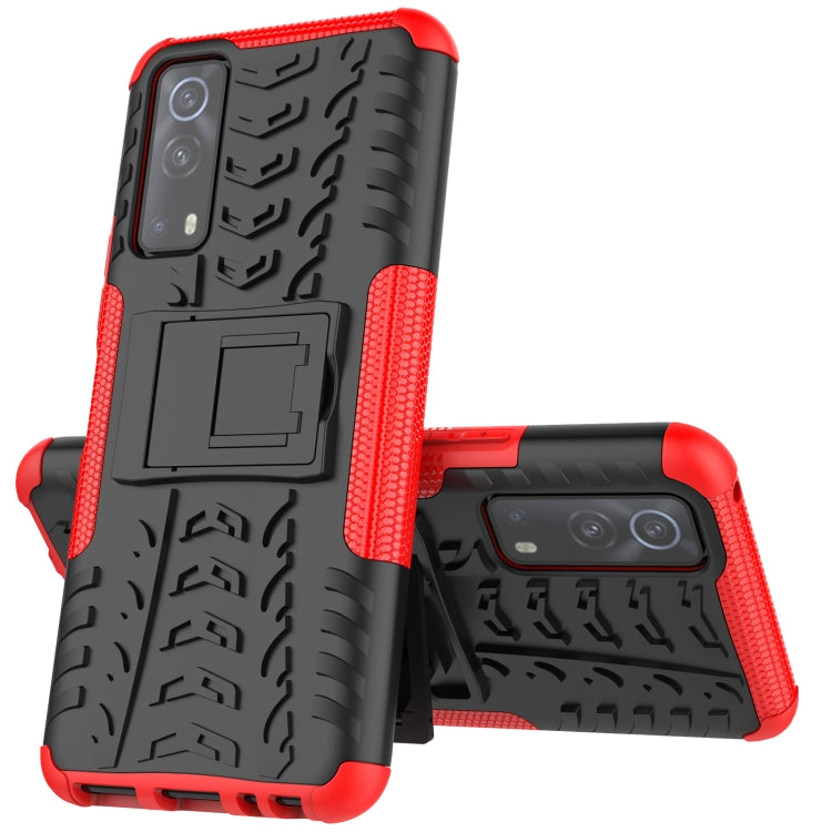Tire Texture Shockproof TPU+PC Protective Case with Holder