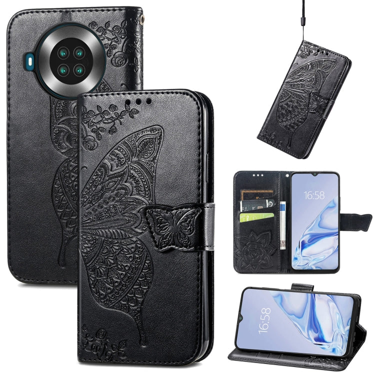Butterfly Love Flowers Embossed Horizontal Flip Leather Case with Holder & Card Slots & Wallet & Lanyard