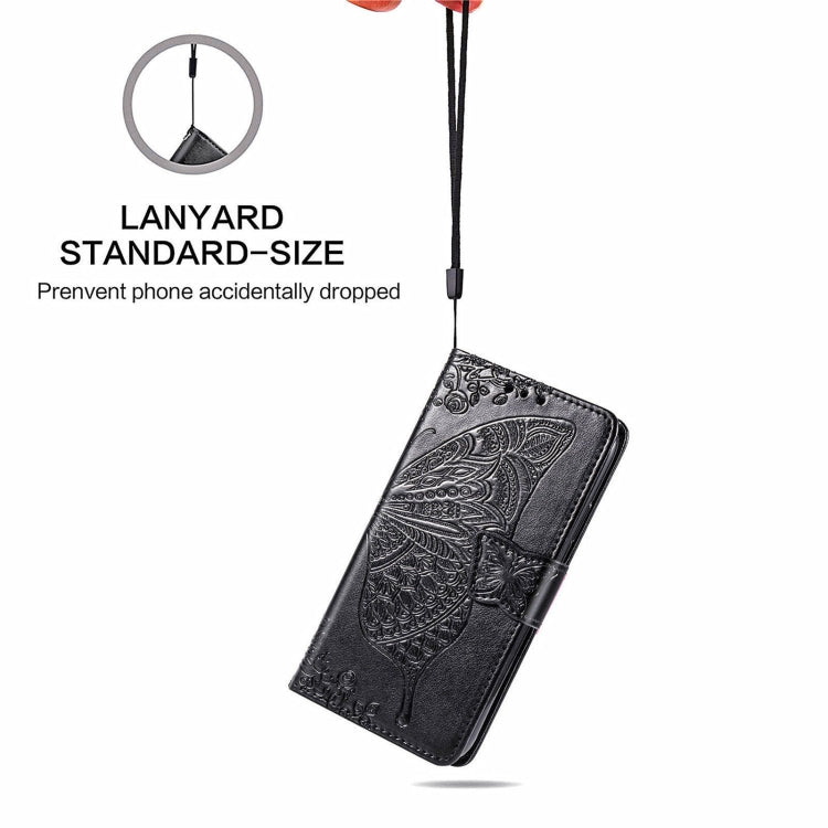 Butterfly Love Flowers Embossed Horizontal Flip Leather Case with Holder & Card Slots & Wallet & Lanyard
