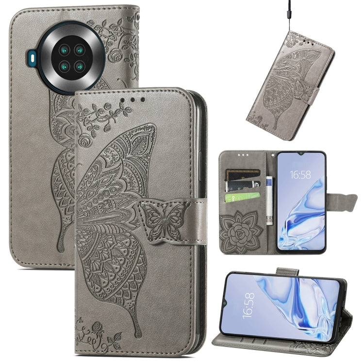 Butterfly Love Flowers Embossed Horizontal Flip Leather Case with Holder & Card Slots & Wallet & Lanyard