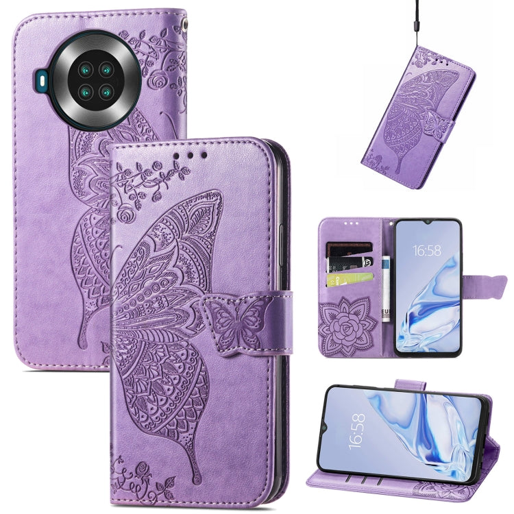 Butterfly Love Flowers Embossed Horizontal Flip Leather Case with Holder & Card Slots & Wallet & Lanyard