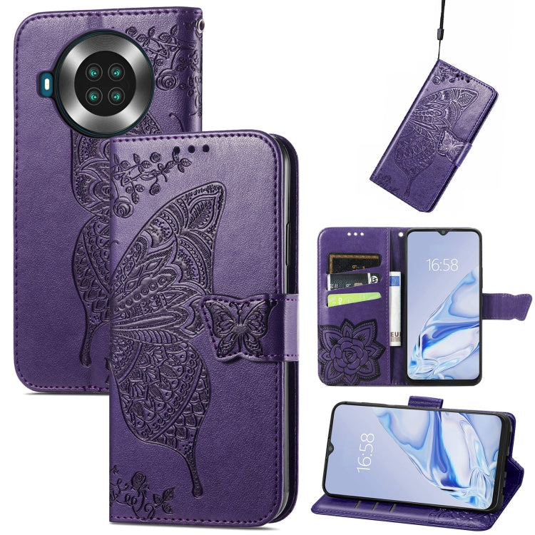 Butterfly Love Flowers Embossed Horizontal Flip Leather Case with Holder & Card Slots & Wallet & Lanyard