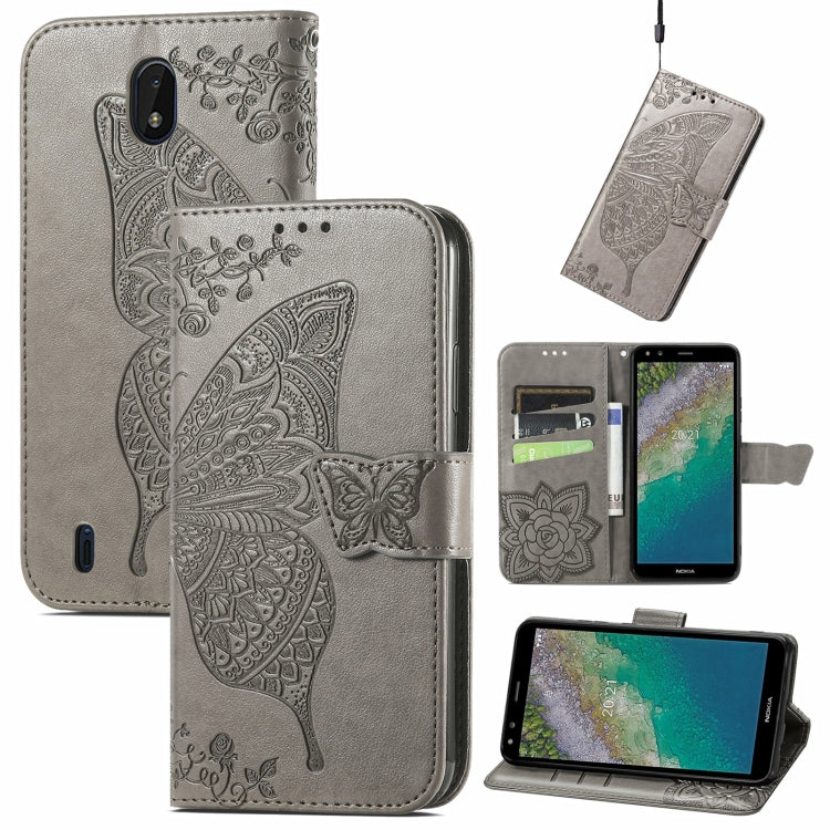 Butterfly Love Flowers Embossed Horizontal Flip Leather Case with Holder & Card Slots & Wallet & Lanyard