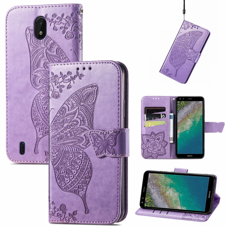 Butterfly Love Flowers Embossed Horizontal Flip Leather Case with Holder & Card Slots & Wallet & Lanyard