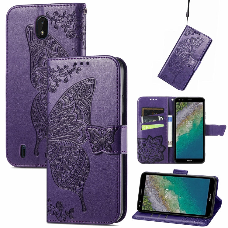 Butterfly Love Flowers Embossed Horizontal Flip Leather Case with Holder & Card Slots & Wallet & Lanyard