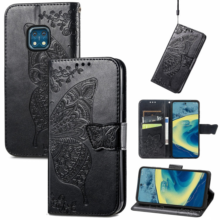 Butterfly Love Flowers Embossed Horizontal Flip Leather Case with Holder & Card Slots & Wallet & Lanyard