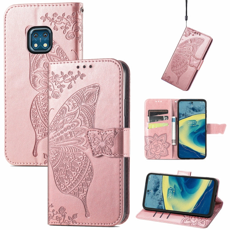 Butterfly Love Flowers Embossed Horizontal Flip Leather Case with Holder & Card Slots & Wallet & Lanyard